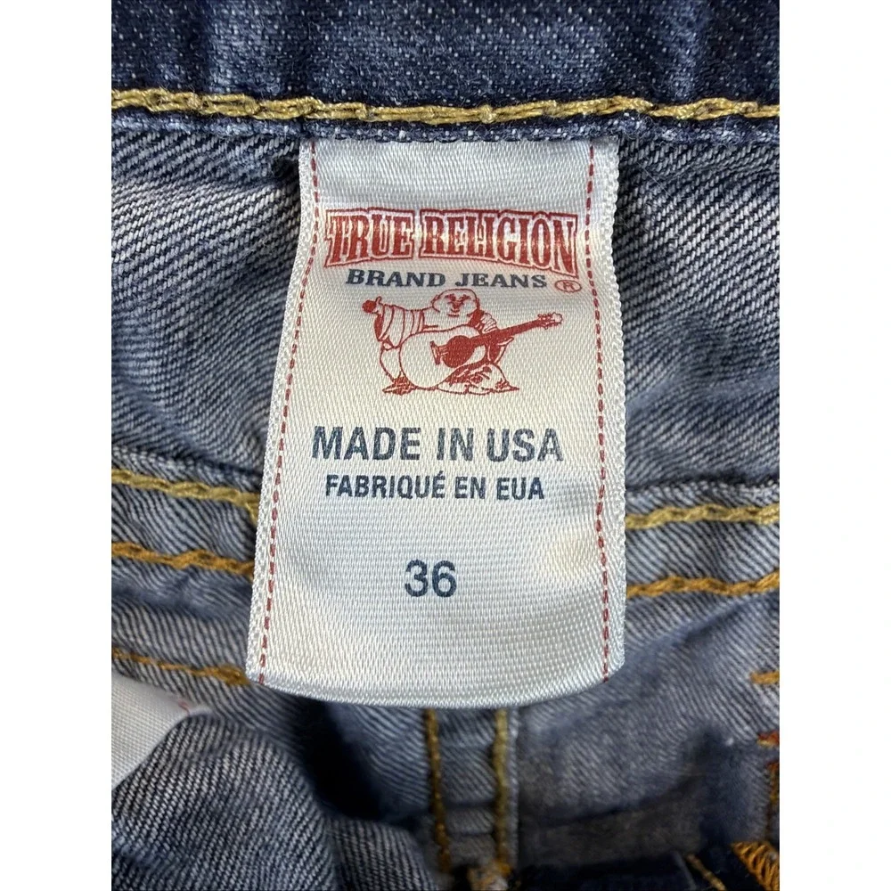 True Religion World Tour Jeans Men's 36x28 Blue Straight USA Made